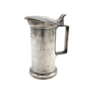 Antique 19th Century Maison Le Seigneur Caen France Pewter Measure Demi Litre